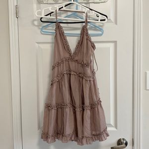 Princess Polly Lilac Cross Back Babydoll Dress w/ Ruffles